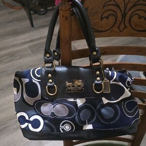 Coach Black and Navy Satchel